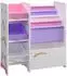 en.casa Vimianzo Kinderregal 5 Fächer 3 Faltboxen Einhorn-Motiv weiß/lila/rosa (Vimianzo)