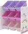 en.casa Muxía Kinderregal 9 Ablagekisten Einhorn-Motiv weiß/rosa/lila (PXJW-010x)