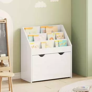 vidaXL Kinderregal Hochglanz weiß, Holzwerkstoff, 60x29,5x69cm (892393)