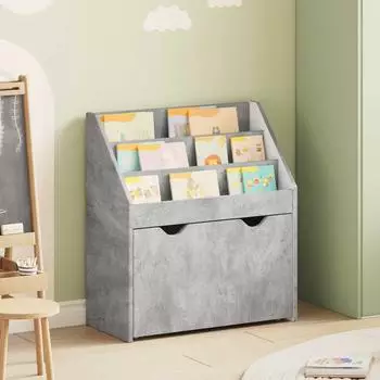 vidaXL Kinderregal betongrau 60x29,5x69cm Holzwerkstoff (892392)