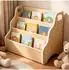Relaxdays Kinder-Bücherregal Tischorganizer 3 Fächer, MDF, natur