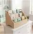 Relaxdays Kinder-Bücherregal Tischorganizer 3 Fächer, MDF, natur