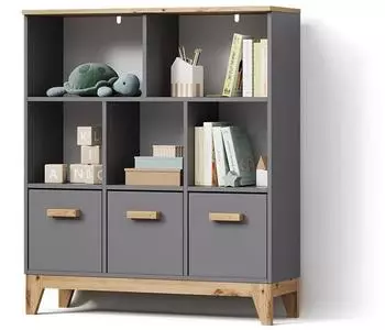 Livinity Mailo Kinderregal grau/Eiche Artisan, 98,4x113,4cm (59781)