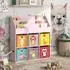 VICCO Luigi Kinderbücherregal mit 6 bunten Faltboxen, 107x114cm (40775)