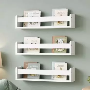 Relaxdays Kinderregal 3er-Set, Wandmontage, weiß (10054026)