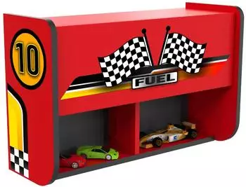 Aileenstore Wandregal Hängeschrank mit Klappe, Kinderzimmer, rot (010577)