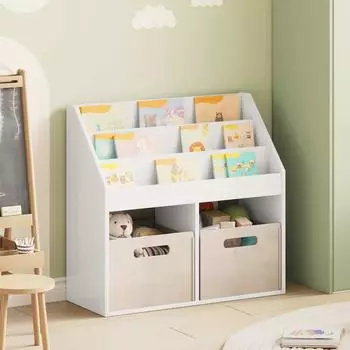 vidaXL Kinderregal Hochglanz weiß 72,5x29,5x69cm Holzwerkstoff (892383)