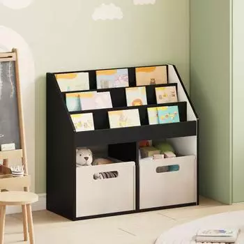 vidaXL Kinderregal schwarz 72,5x29,5x69cm Holzwerkstoff (892380)