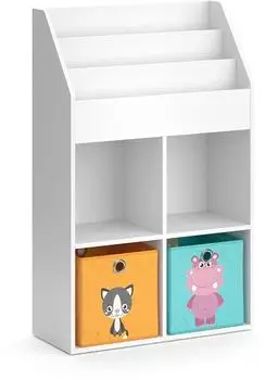 VICCO Luigi Kinderregal mit Faltboxen, 72x114cm, wei&szlig;