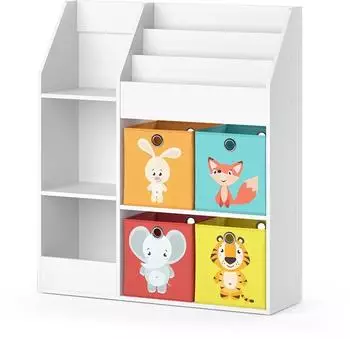 VICCO Luigi Kinderregal mit Faltbox, wei&szlig;, 100x114cm (40291)