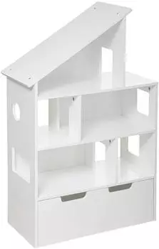 Atmosphera Bücherregal "Maison" mit Truhen, weiß, H104cm (JJ1248)