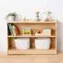 LuxusKollektion Spielzeugschrank Kinderregal, Gummiholz, 90x30x60cm