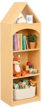 LuxusKollektion Kinderregal Hausform Holz, 4 Etagen