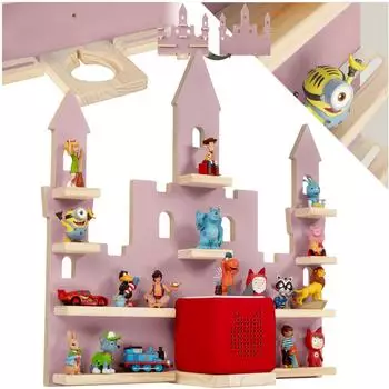 TecTake Tonie Regal Schlossdesign magnetisch, Holz, rosa (405328)