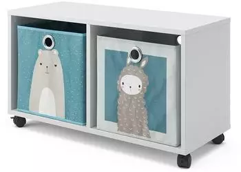 VICCO Luigi Kinderregal mit 2 Faltboxen, wei&szlig;, 72x42,4x30,8cm (37012)