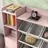 OKWISH Kinderregal mit 8 herausnehmbaren Boxen, MDF und Metall, rosa, 140x90x30cm