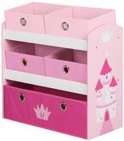 roba Kinderregal "Krone, rosa/pink" inklusive 5 Stoffboxen in 2 Gr&ouml;&szlig;en