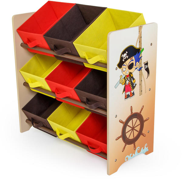 Homestyle4u Pirat mit 9 Boxen (61x63cm) beige