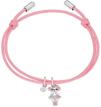 Prinzessin Lillifee Armband mit Maus, 925er Silber, Textil rosa (2035974)