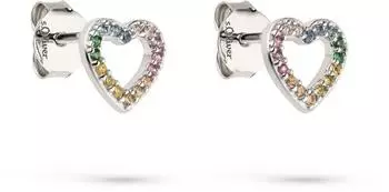 s.Oliver Rainbow Heart Ohrstecker Sterlingsilber, Zirkonia (SOJ-0192-E-07)