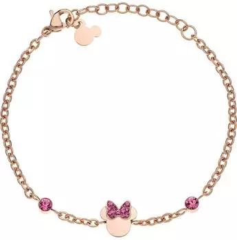 Disney Minnie Mouse Armband Edelstahl, Zirkonia, rosegold/lila (B600588PRPL-B)