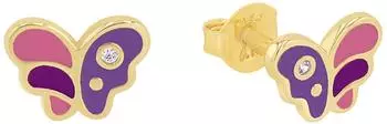 Prinzessin Lillifee Ohrstecker Schmetterling Zirkonia gold, 925 Silber, Kinder (2037950)