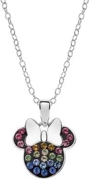 Disney Minnie Mouse Kinderkette 925er Silber mehrfarbige Kristalle (C901586SRML-P)