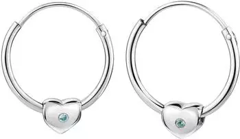 ZEEme Creolen 925 Silber rhodiniert Herz-Motiv mit Zirkonia, Kinder (279210013)