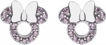 Disney Minnie Mouse Ohrstecker, 925er Silber, Kristall