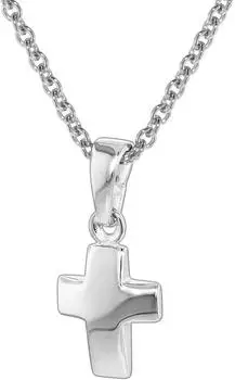 Trendor Kinder-Halskette mit Kreuz-Anhänger, Silber (35787)
