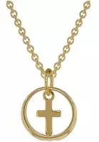 trendor 39485 Taufring Anh&auml;nger mit Kreuz Gold 333 + vergoldete Silberkette