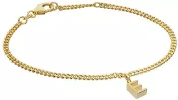 Trendor Mädchen-Armband Buchstabe E 925 Silber vergoldet (21602-E)