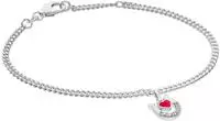 trendor 21626 M&auml;dchen-Armband mit Hufeisen/Herz 925 Silber Rhodiniert