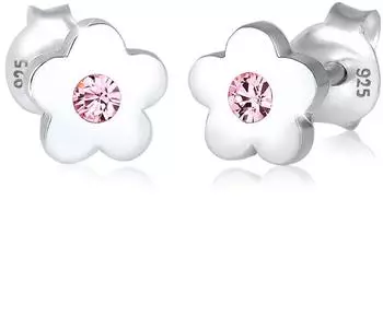 Elli Ohrringe Blume Kristalle Kinder 925 Silber (0303711317)