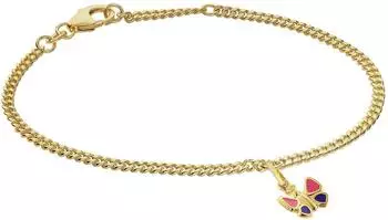 Trendor Mädchen-Armband mit Schmetterling 925 Silber vergoldet (21586)