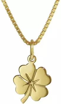 Trendor Kleeblatt Anhänger mit Halskette, Gold 333 (8 Karat), goldplattiert, 38cm (35922-38)