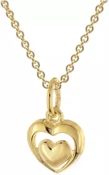 Trendor Kinder Herz-Anh&auml;nger Gold 333/8K mit vergoldeter Silberkette, 38cm (28575-38)