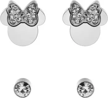 Disney Minnie Maus M&auml;dchen-Ohrringe Edelstahl Kristall, silber (8961977)