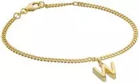 trendor 21602-W M&auml;dchen-Armband mit Buchstabe W 925 Silber Vergoldet