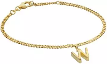 Trendor M&auml;dchen-Armband mit Buchstabe W, 925 Silber vergoldet (21602-W)
