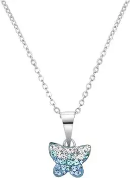 Amor Schmetterling Anhänger-Kette Sterlingsilber, blau, Mädchen (9540808)