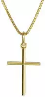 trendor 08496 Kreuz-Anh&auml;nger Gold 333 mit goldplattierter Halskette