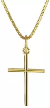 Trendor Kreuz-Anhänger Gold 333 mit goldplattierter Halskette 40cm (08496-40)