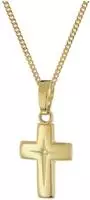 trendor 28392 Kreuz-Anh&auml;nger f&uuml;r Kinder Gold 585/14K mit goldplattierter Kette