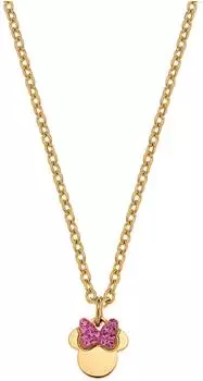 Disney Minnie Mouse Kinderkette Edelstahl Zirkonia, gold-rosa (N600583YRPL-B)