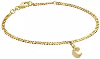Trendor Mädchen-Armband Buchstabe C 925 Silber vergoldet (21602-C)