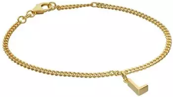 Trendor Mädchen-Armband mit Buchstabe L, 925 Silber vergoldet (21602-L)