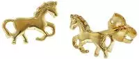 trendor 35809 Kinder-Ohrringe Gold 333 Pferde Ohrstecker