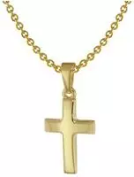 trendor 75692 Kreuz Anh&auml;nger f&uuml;r Kinder Gold 333 + Halskette Silber vergoldet