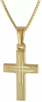 Trendor Kinder-Halskette mit Kreuz Gold 333/8K, 42cm (41804-42)